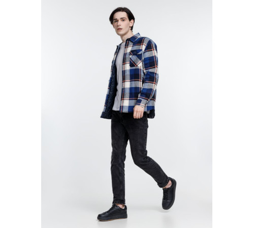 Куртка-рубашка оверсайз унисекс Noah, синяя