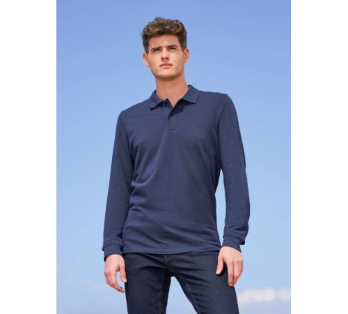 Рубашка поло мужская с длинным рукавом Perfect LSL Men, зеленое яблоко