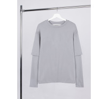 Футболка оверсайз с двойным рукавом Kosmos, светло-серая