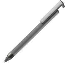 Ручка шариковая Standic с подставкой для телефона, серая