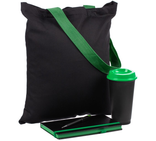 Набор Velours Bag, черный с зеленым