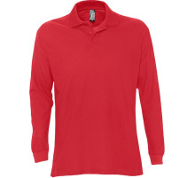 Рубашка поло мужская с длинным рукавом Star 170, красная