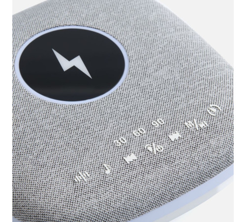 Bluetooth-колонка с беспроводной зарядкой и подсветкой Terrafonic, серая