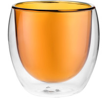Стакан с двойными стенками Glass Bubble, желтый