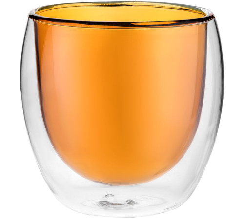 Стакан с двойными стенками Glass Bubble, желтый