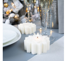 Свеча Snowflame 1, белая, 8 см