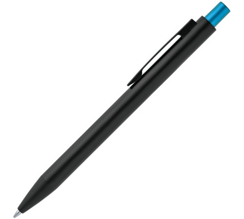 Ручка шариковая Chromatic, черная с голубым