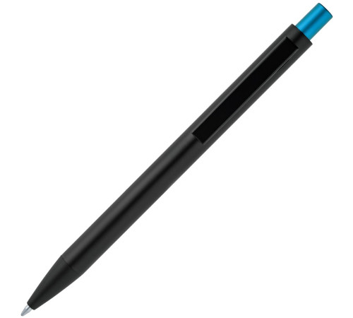 Ручка шариковая Chromatic, черная с голубым