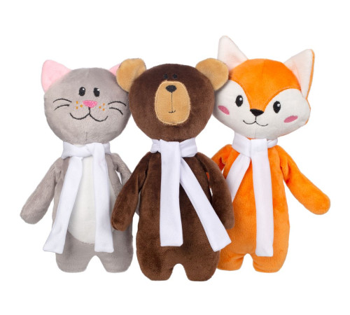 Мягкая игрушка Beastie Toys, котик с белым шарфом
