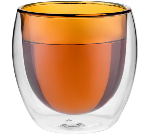 Стакан с двойными стенками Glass Bubble, желтый