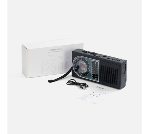 Bluetooth-колонка с радио Comradio, черная Bluetooth-колонка с радио Comradio, черная