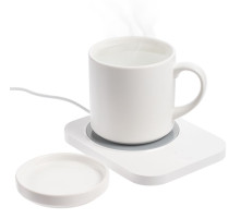 Кружка с подогревом и беспроводной зарядкой Dual Base Plus, белая