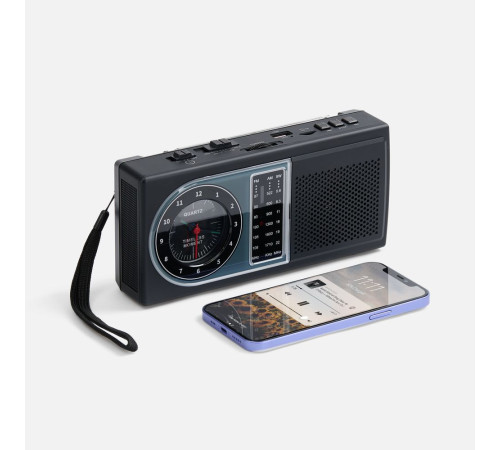 Bluetooth-колонка с радио Comradio, черная Bluetooth-колонка с радио Comradio, черная