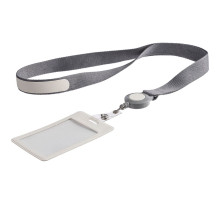 Чехол для пропуска с лентой и ретрактором Devon, белый