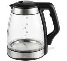 Электрический чайник Lumimore, стеклянный, серебристо-черный