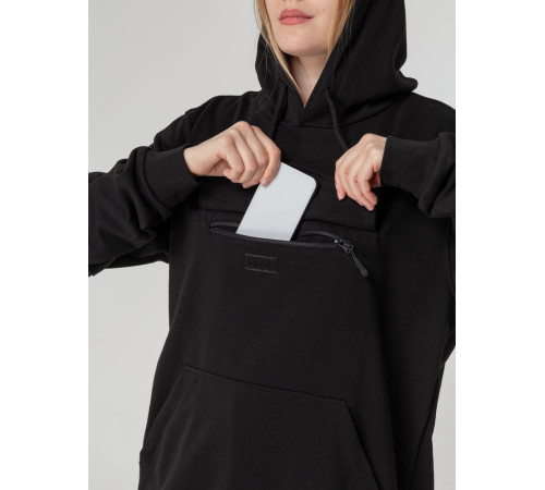 Худи унисекс с карманом на груди Chest Pocket, черное