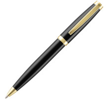 Ручка шариковая Letra Gold, глянцевая, черная