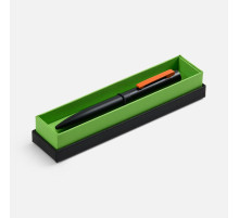 Ручка шариковая Inkolor в футляре, черная с оранжевым