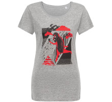 Футболка женская «Преодолень», серый меланж