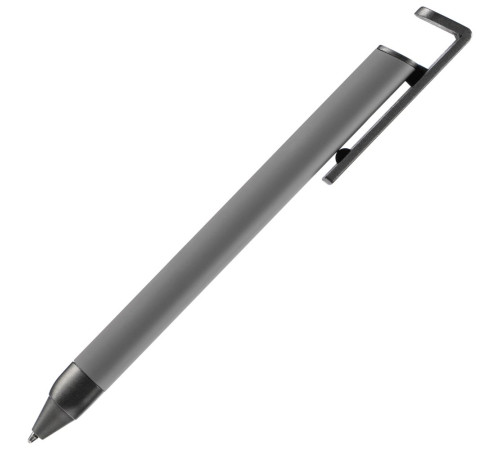 Ручка шариковая Standic с подставкой для телефона, серая