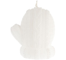 Свеча Kniteam, варежка, белая