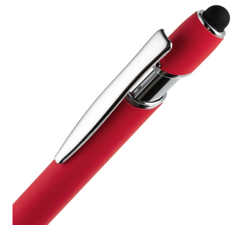 Ручка шариковая Pointer Soft Touch со стилусом, красная