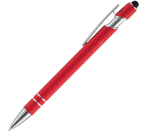 Ручка шариковая Pointer Soft Touch со стилусом, красная