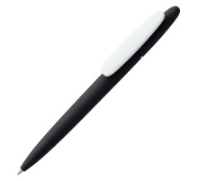 Ручка шариковая Prodir DS5 TRR-P Soft Touch, черная с белым