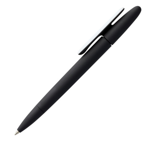 Ручка шариковая Prodir DS5 TRR-P Soft Touch, черная с белым