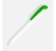 Ручка шариковая Favorite, белая с зеленым