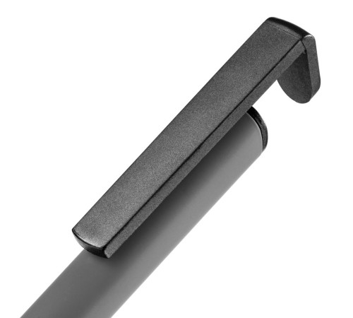 Ручка шариковая Standic с подставкой для телефона, серая