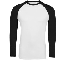 Футболка мужская с длинным рукавом Funky Lsl, белая с черным