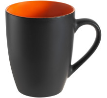 Кружка Bright Tulip, матовая, черная с оранжевым