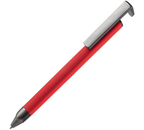Ручка шариковая Standic с подставкой для телефона, красная
