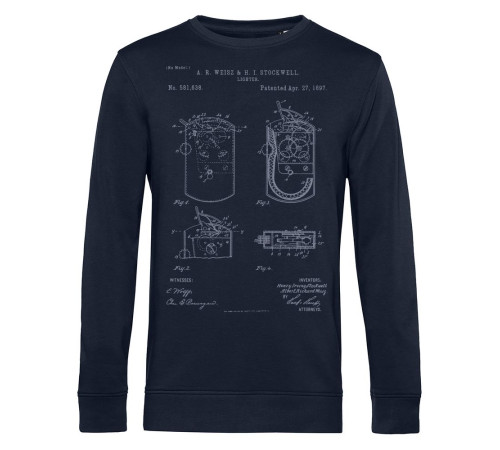 Свитшот Old Patents. Lighter, темно-синий Свитшот Old Patents. Lighter, темно-синий