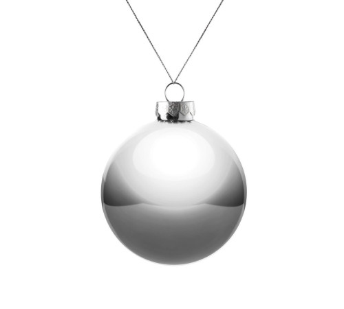Оформительский шар Finery, 8 см, глянцевый серебристый