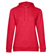 Толстовка с капюшоном женская Hoodie, красный меланж