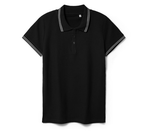 Рубашка поло женская Virma Stripes Lady, черная Рубашка поло женская Virma Stripes Lady, черная