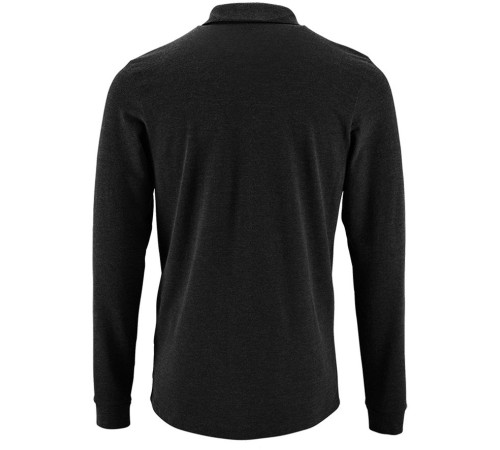 Рубашка поло мужская с длинным рукавом Perfect LSL Men, черный меланж