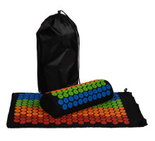 Массажный акупунктурный коврик с валиком Iglu, разноцветный