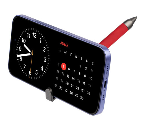 Ручка шариковая Standic с подставкой для телефона, красная