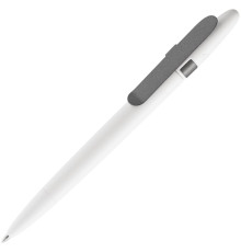 Ручка шариковая Prodir DS5 TSM Metal Clip, белая с серым