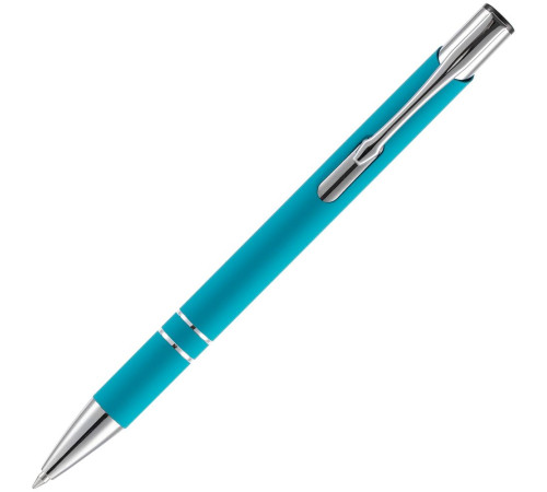 Ручка шариковая Keskus Soft Touch, бирюзовая