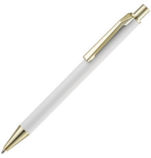 Ручка шариковая Lobby Soft Touch Gold, белая