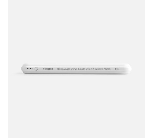 Аккумулятор с беспроводной зарядкой All Day Wireless, 10000 мАч, белый