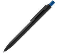 Ручка шариковая Chromatic, черная со светло-синим