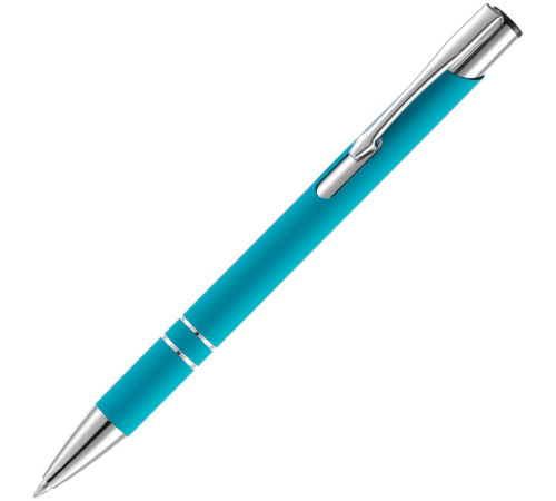 Ручка шариковая Keskus Soft Touch, бирюзовая