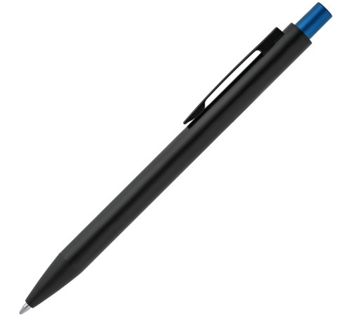 Ручка шариковая Chromatic, черная со светло-синим