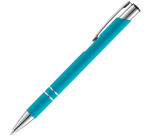 Ручка шариковая Keskus Soft Touch, бирюзовая