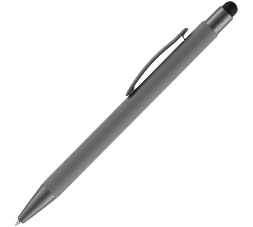 Ручка шариковая Atento Soft Touch со стилусом, серая